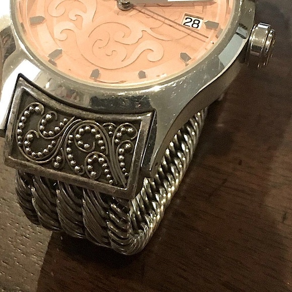 LOIS HILL Round Face Watch Sterling Silver Band Pink Face - Picture 16 of 16